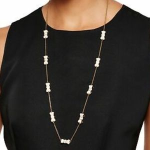 Kate Spade Take A Bow Necklace, Ivory and Gold, 16" Long